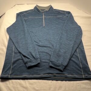 Pebble Beach Dry Luxe Performance 1/4 Zip Pullover Men's XL Blue Heathered‎